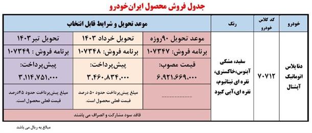 فروش فوری دنا پلاس اتوماتیک توربو (دی 1402)